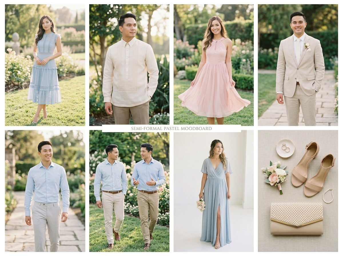Guest Dress Code: Semi-Formal / Pastel Hues & Neutrals